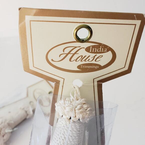 NIP India House Raj Kumari Tassel 5" Ivory Curtain, Craft Tassels Two (2) - Picture 6 of 7
